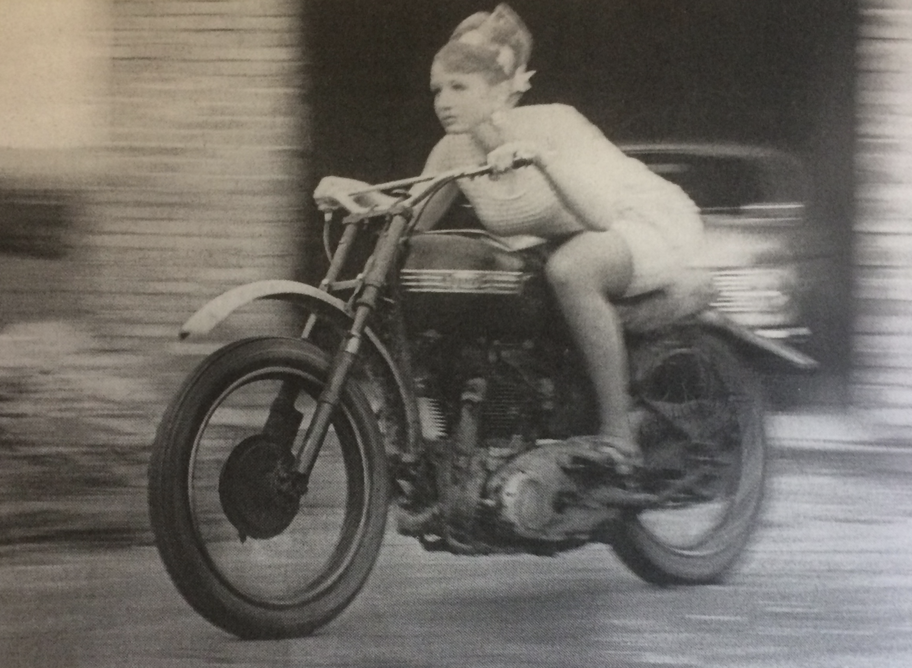 old motorcycle girl